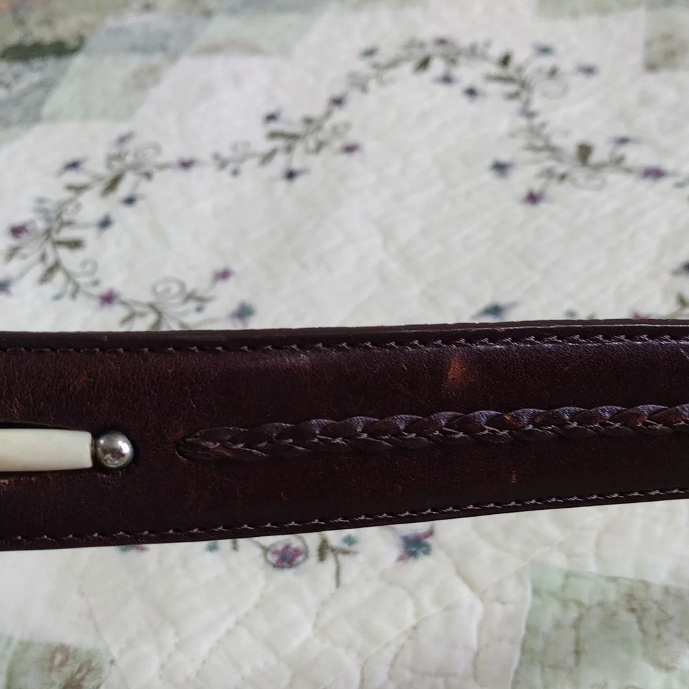 Vintage Onyx By Brighton Toronto Taper Leather Belt Size‎ 40